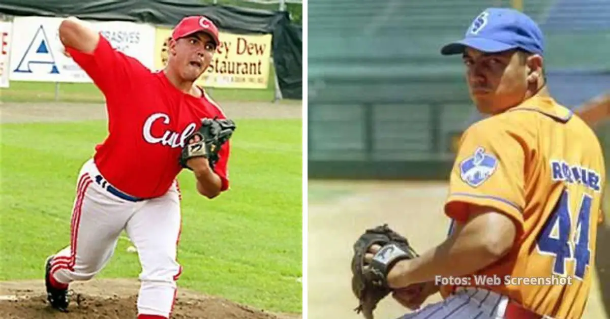 El lanzador cubano Maels Rodriguez aparece con uniforme de equipo Cuba y de Sancti Spiritus