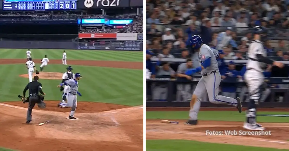 Yuli Gurriel anotando carrera en juego Kansas City vs Yankees ALDS Juego 1