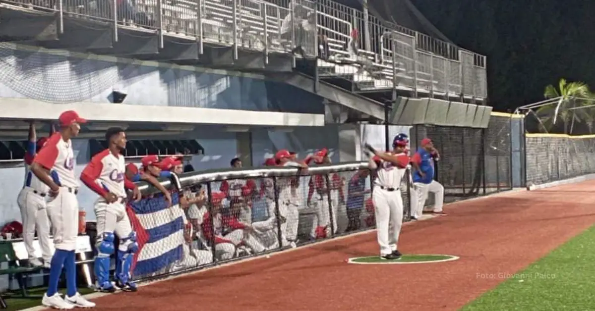 Equipo de Cuba en un juego en la Copa del Caribe en la Bahamas