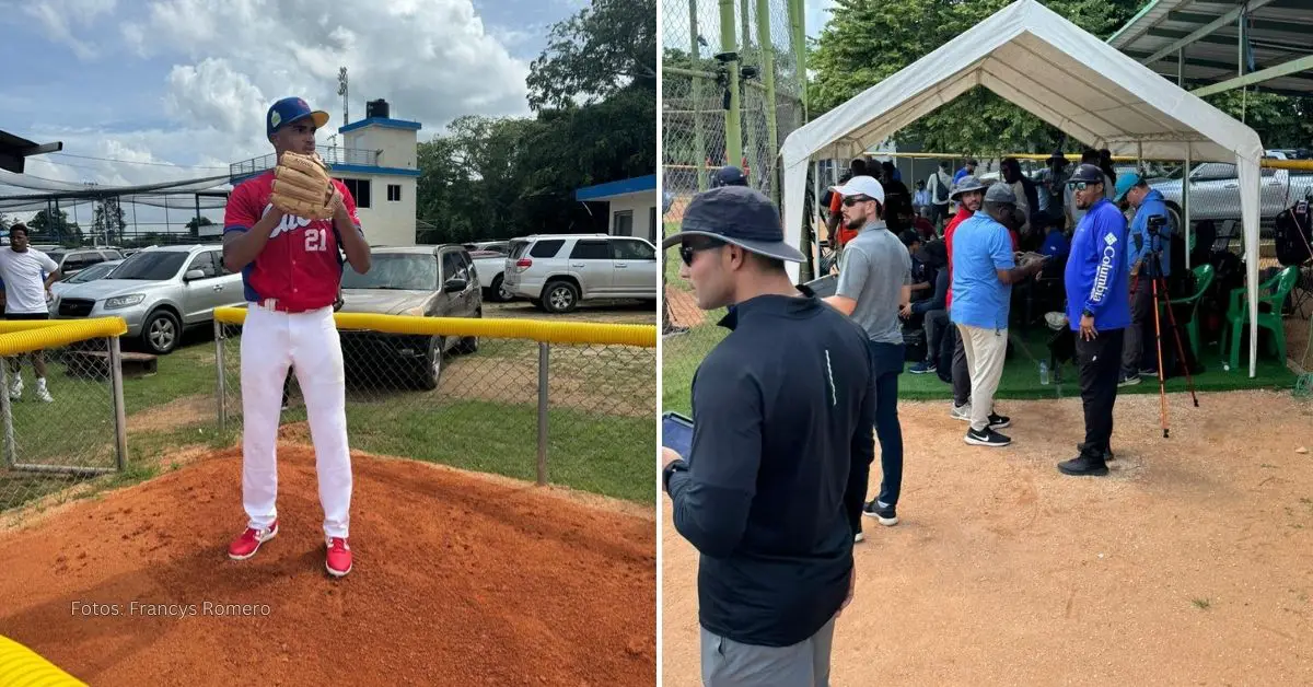 Jan Cabrera mostrando su trabajo ante Scouts MLB