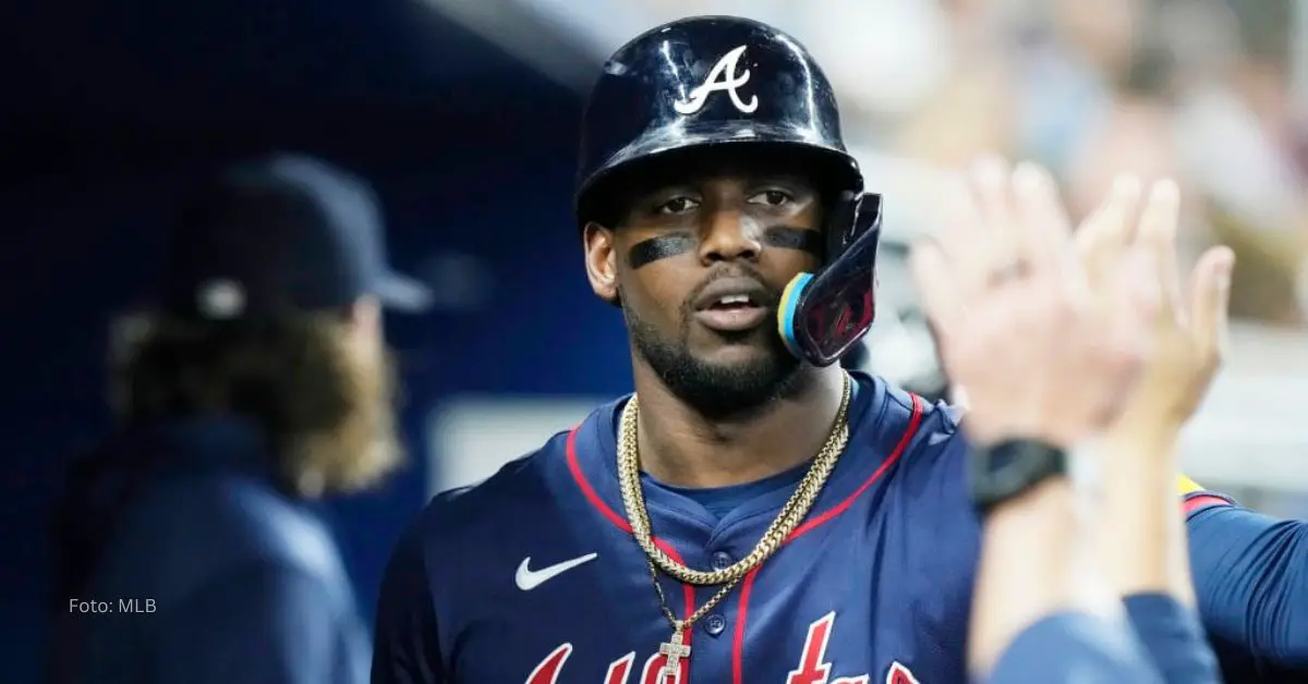 Jorge Soler con el uniforme de Atlanta Braves