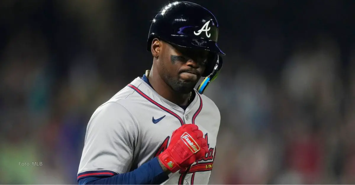 Jorge Soler celebrando con Atlanta Braves