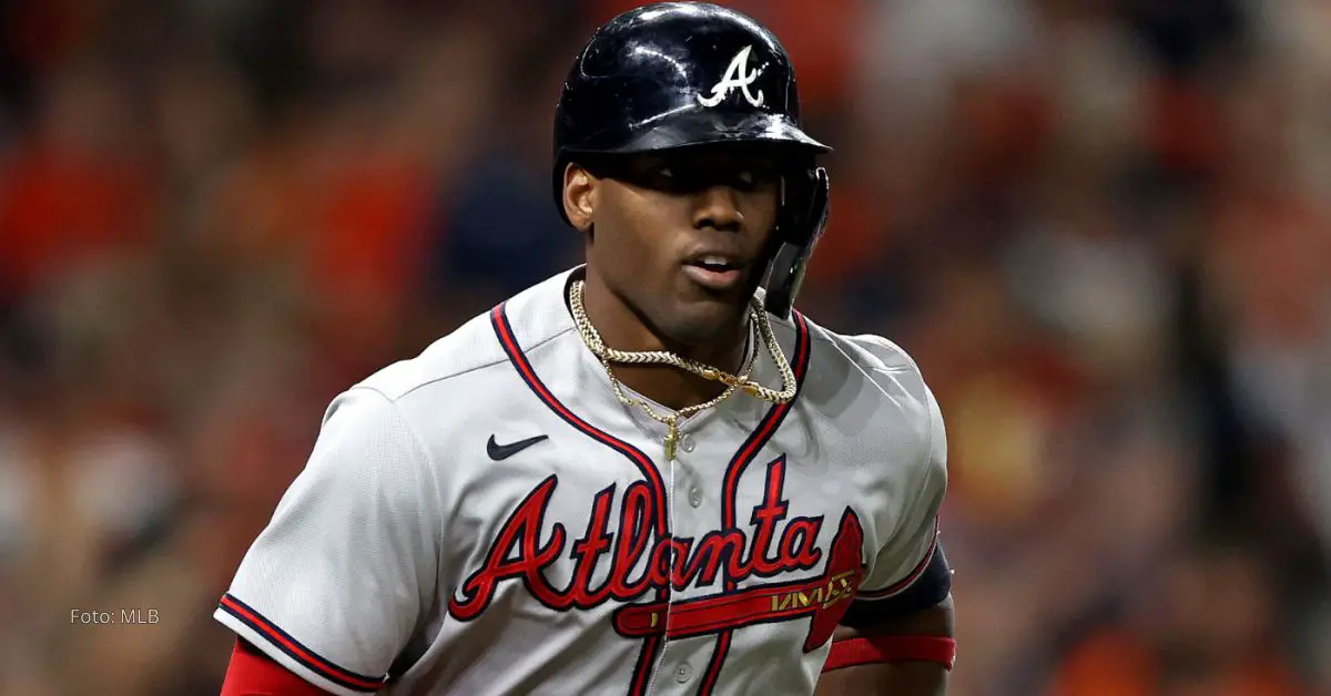 Jorge Soler con el uniforme de Atlanta Braves