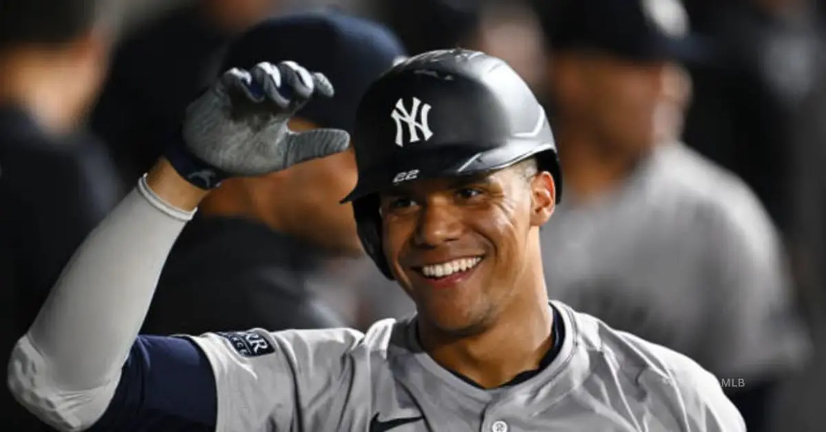 Juan Soto celebrando con Yankees