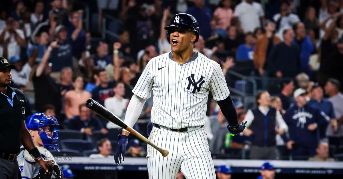 Juan Soto celebrando jonrón con New York Yankees