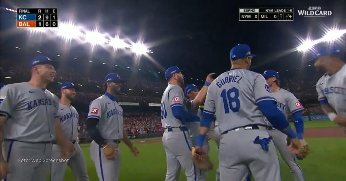 Kansas City Royals celebrando su pase a Serie Divisional 2024