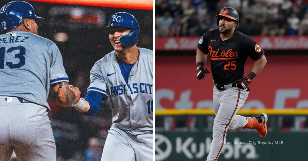 Salvador Perez y Yuli Gurriel con Kansas City Royals y Anthony Santander con Baltimore Orioles