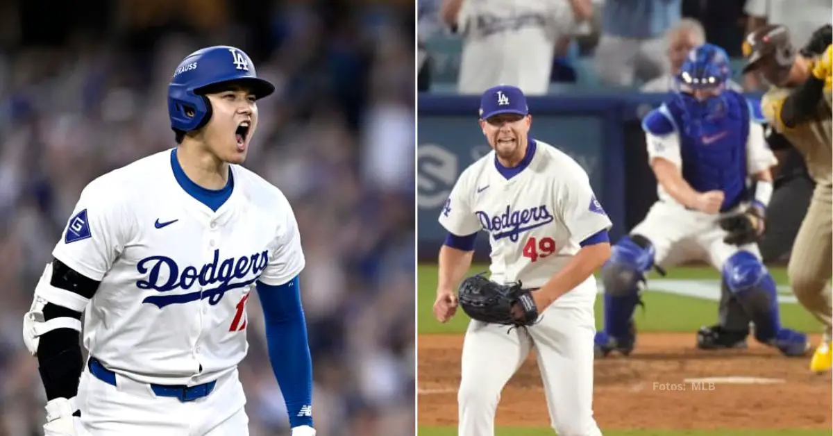 Shohei Ohtani y Blake Treinen con Los Angeles Dodgers