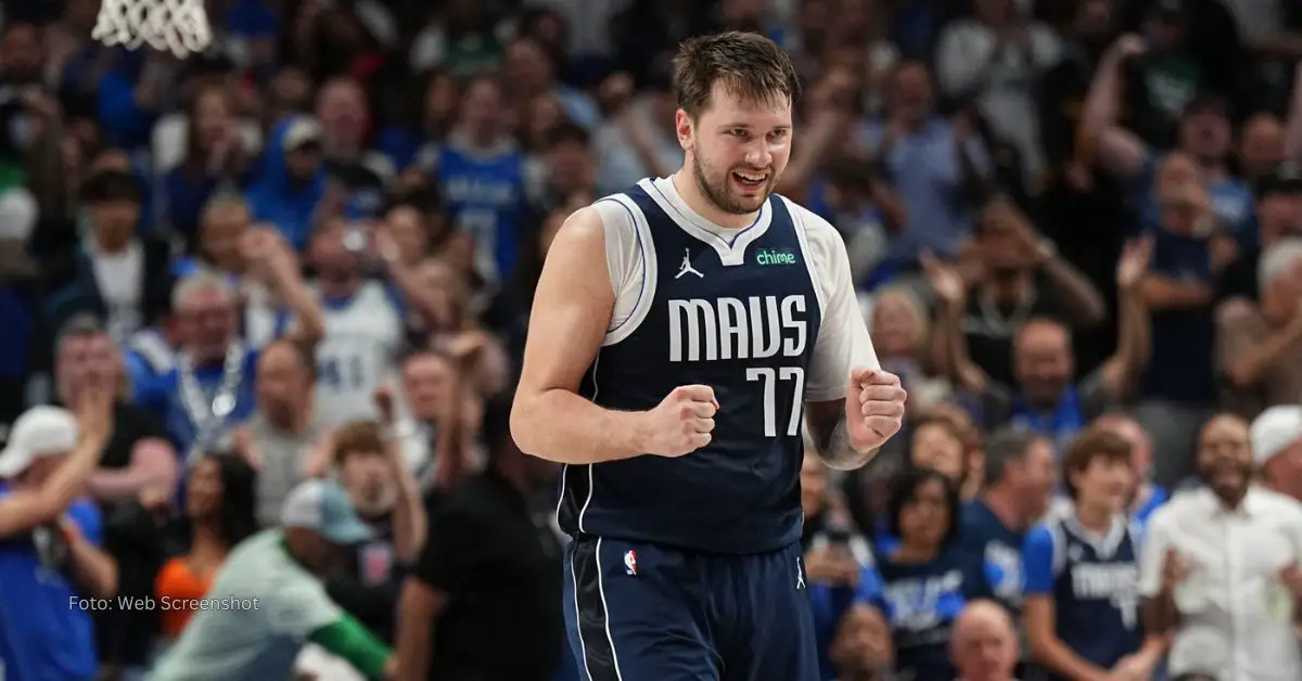 Luka Doncic celebrando con Dallas Mavericks