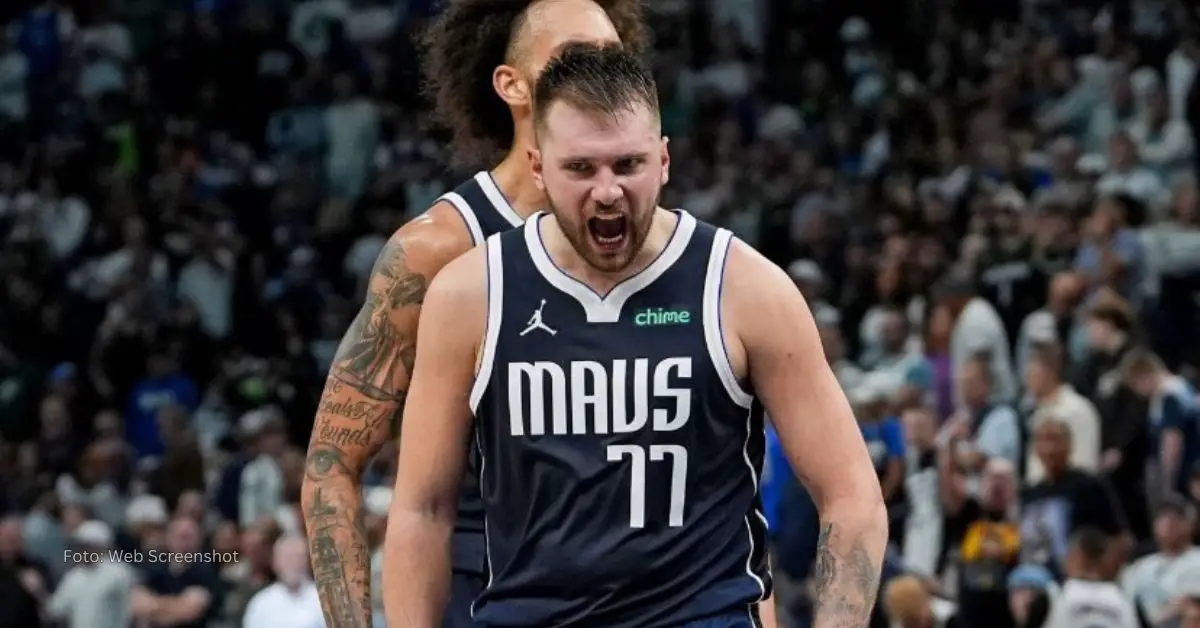 Luka Doncic celebrando con Dallas Mavericks