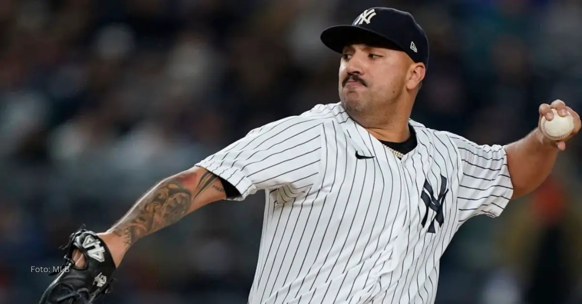 Nestor Cortés Jr. lanzando con New York Yankees