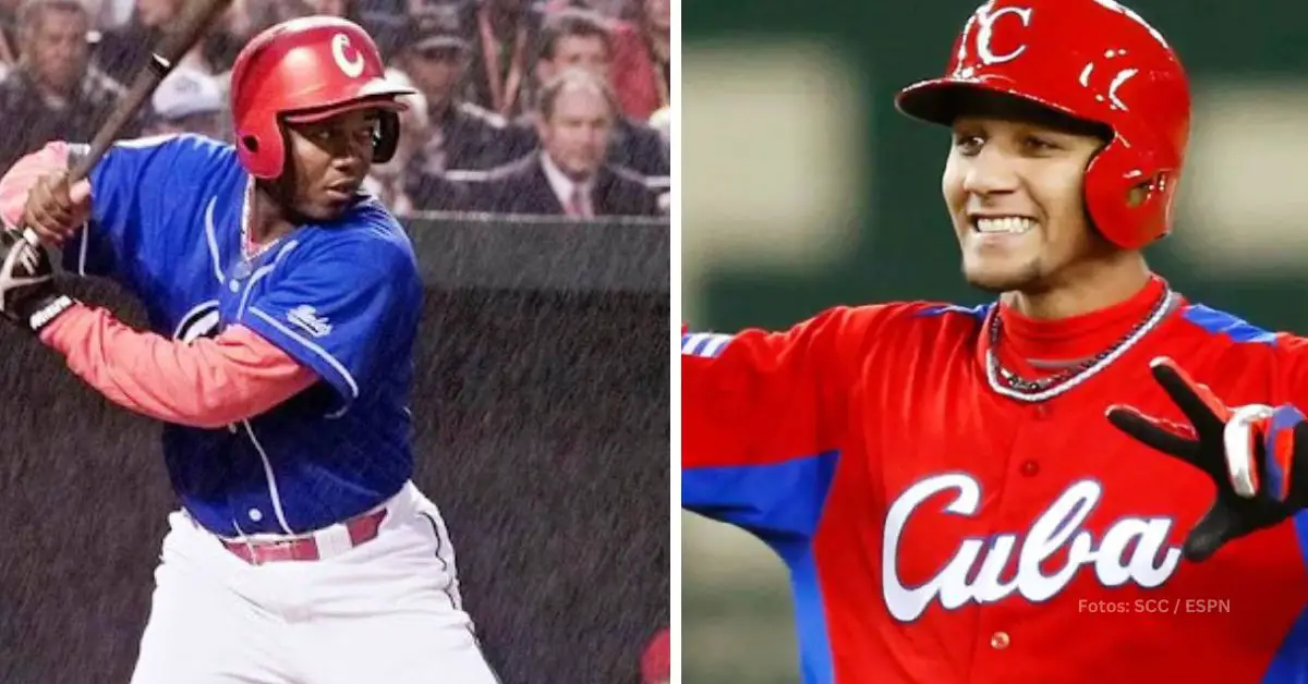 Omar Linares bateando y Yuli Gurriel con el equipo de Cuba