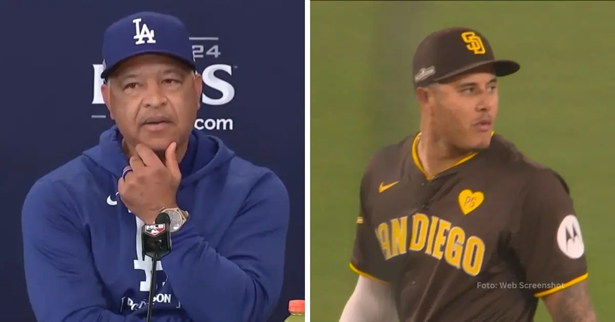 Dave Roberts en conferencia y Manny Machado en un juego con San Diego Padres