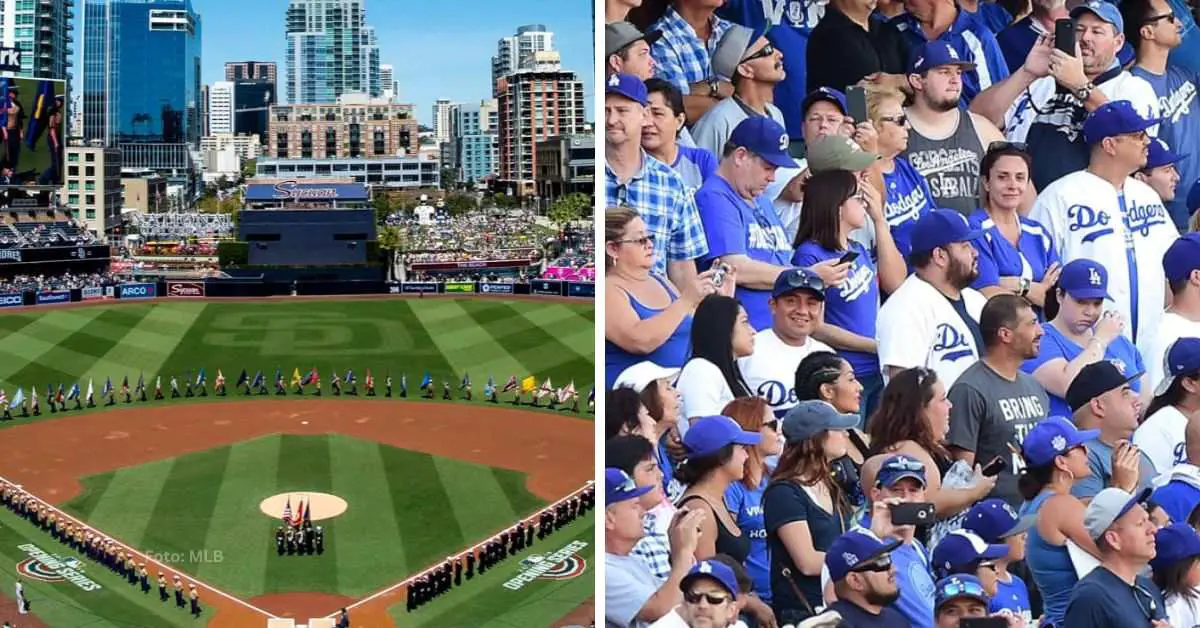 El Petco Park y fanáticos de Los Angeles Dodgers