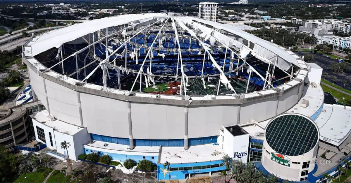 Estadio Tropicana Field de Tampa Bay Rays tras huracan