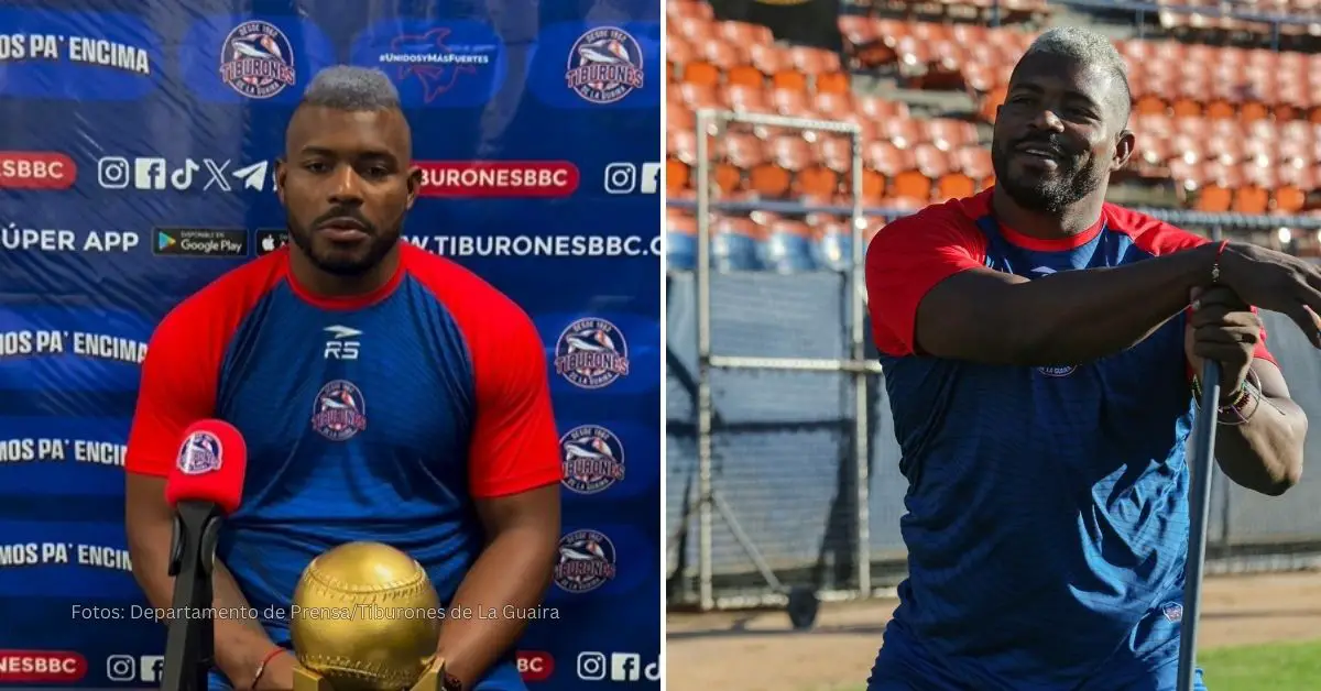 Yasiel Puig con uniforme de Tiburones de La Guaira