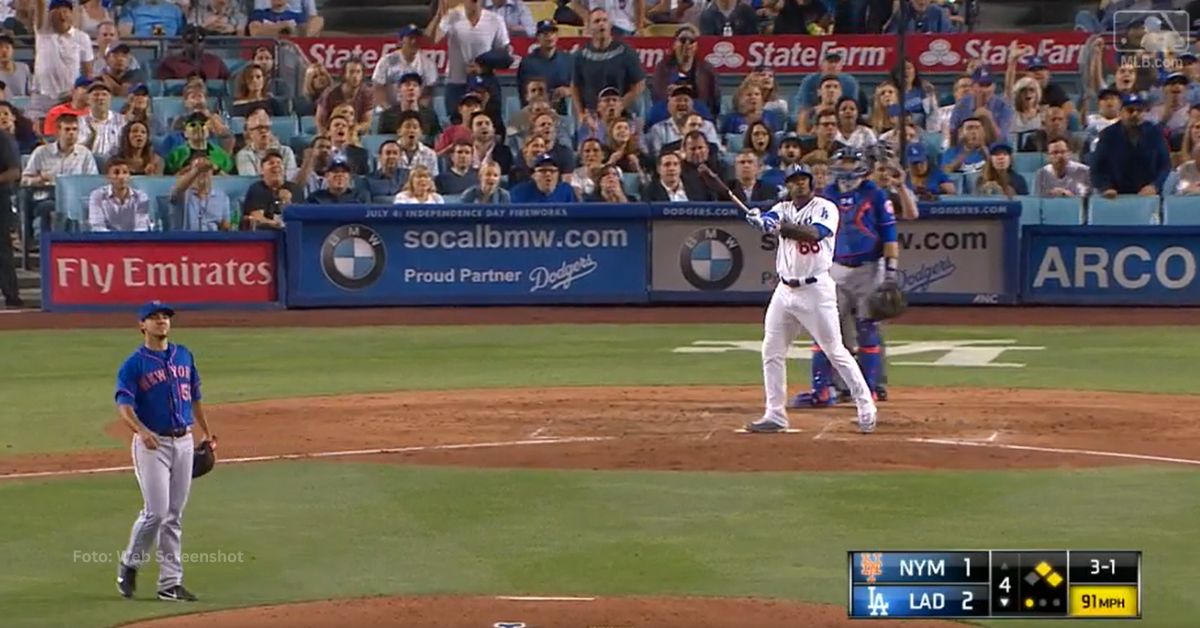 Yasiel Puig con Los Angeles Dodgers vs New York Mets