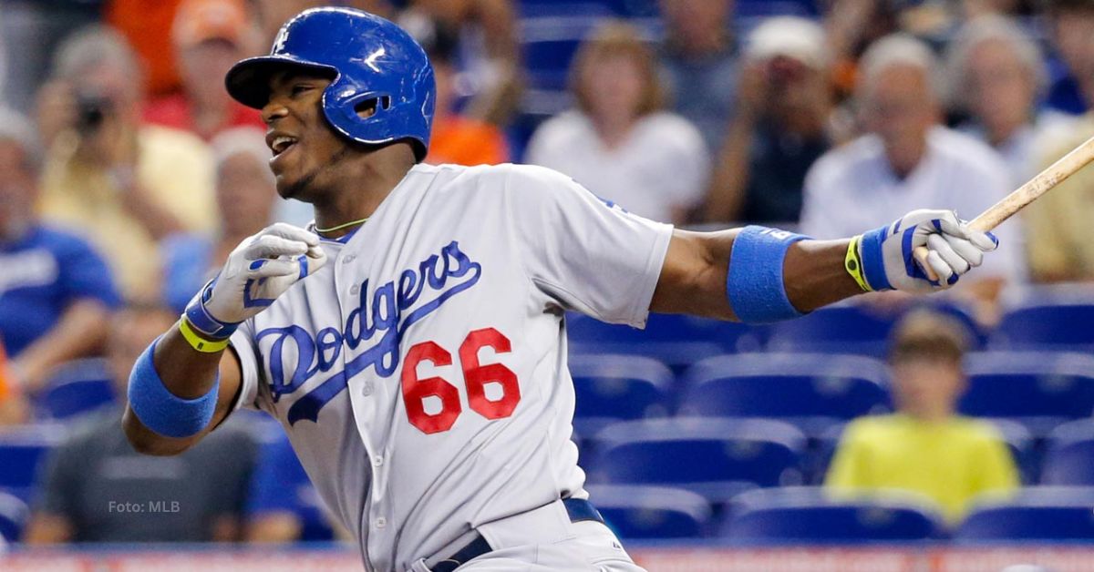 Yasiel Puig con Los Angeles Dodgers vs New York Mets