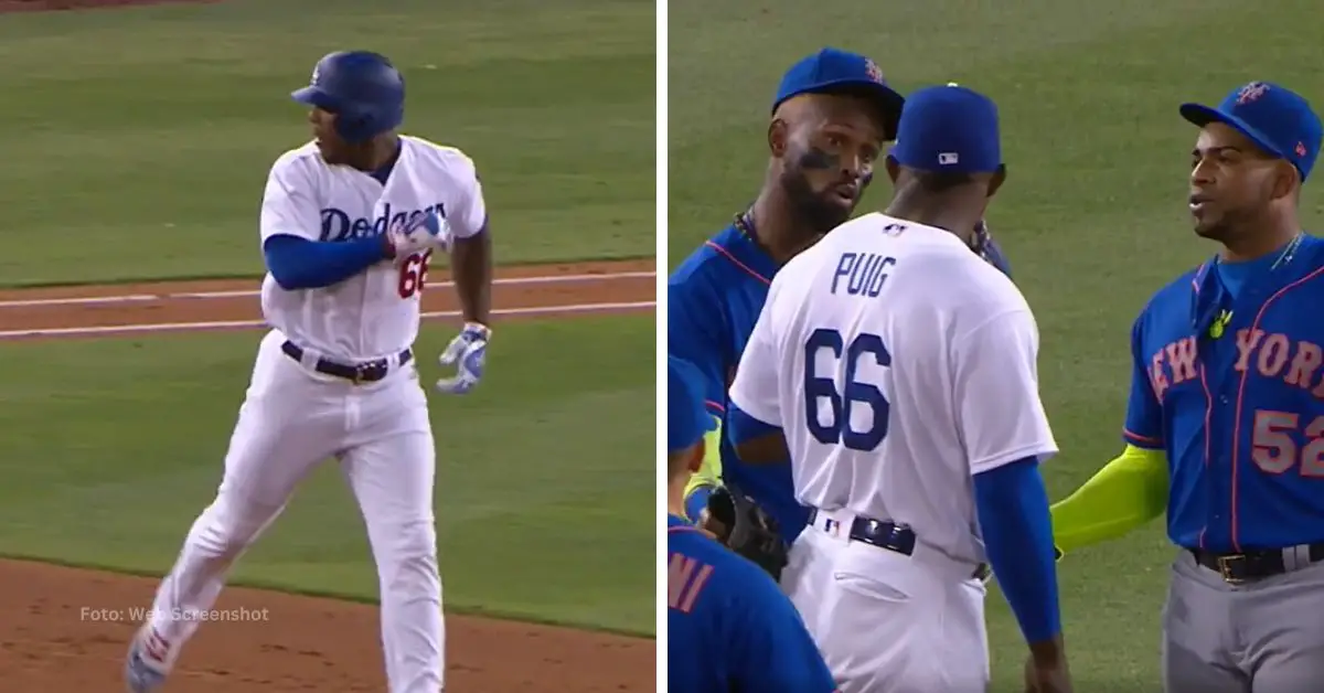 Yasiel Puig con Los Angeles Dodgers vs New York Mets