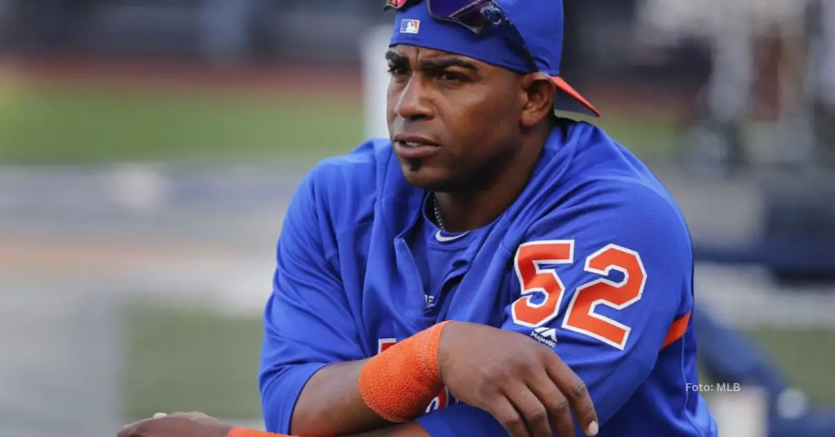 Yoenis Céspedes en un entrenamiento de New York Mets