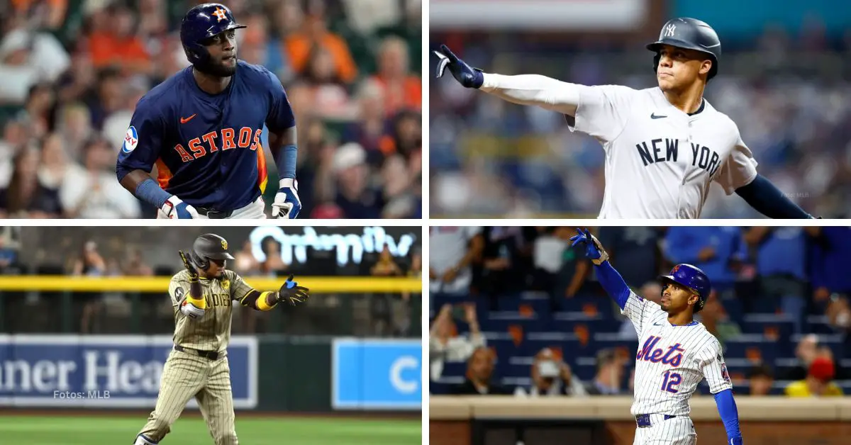 Yordan Alvarez, Juan Soto, Luis Arraez y Francisco Lindor en MLB 2024