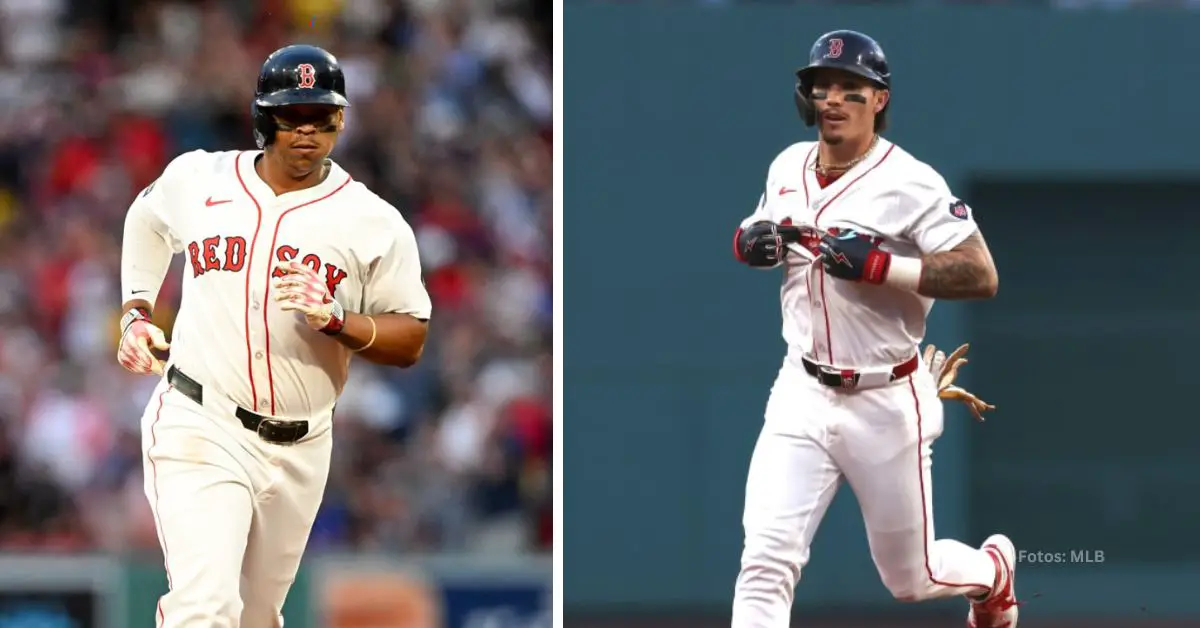 Rafael Devers y Jarred Duran con Boston Red Sox