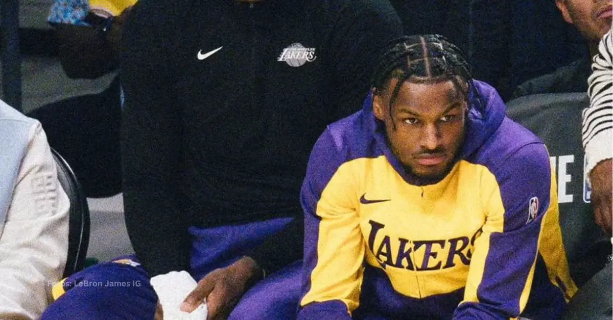 Bronny James en la banca con Los Angeles Lakers