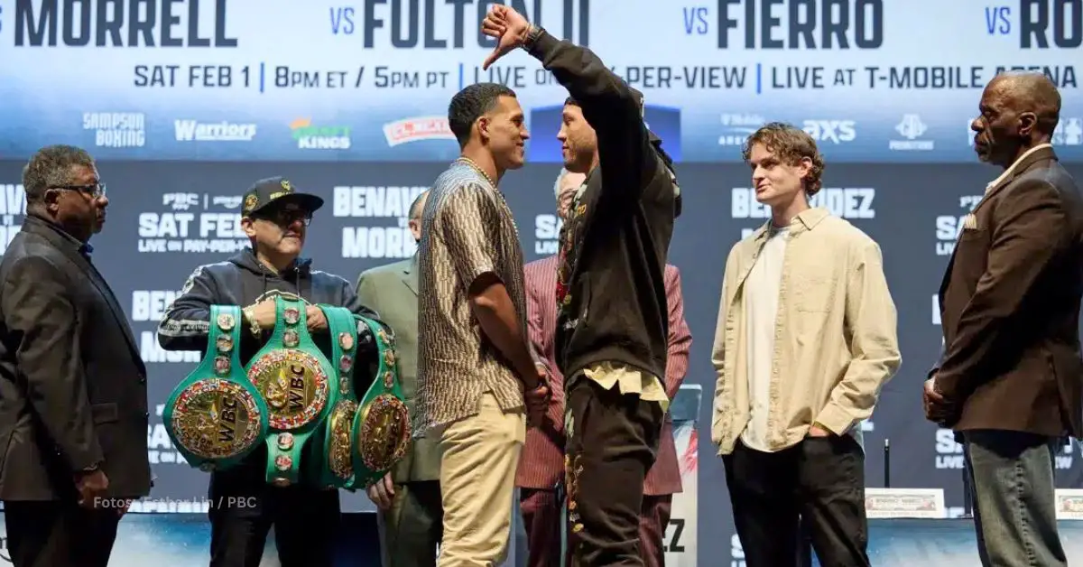 David Morrell Jr. y Benavidez en el cara a cara previo a su duelo de boxeo