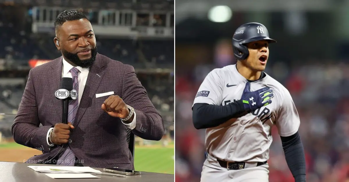 David Ortiz como analista y Juan Soto con el uniforme de New York Yankees