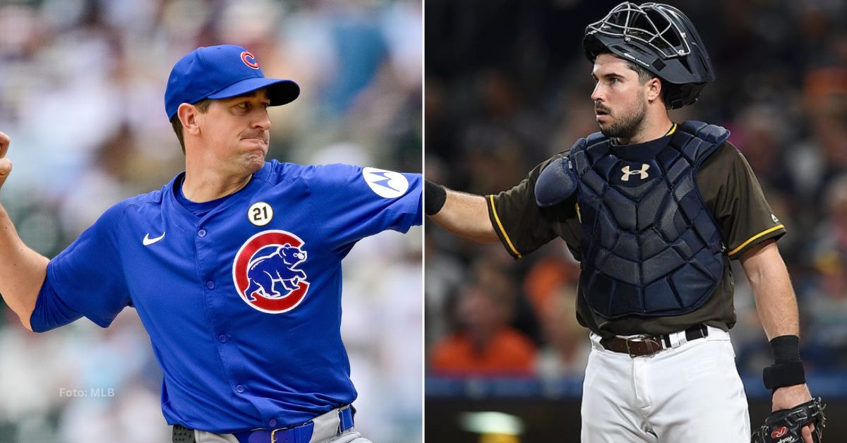 Kyle Hendricks y Austin Hedges en juegos de MLB