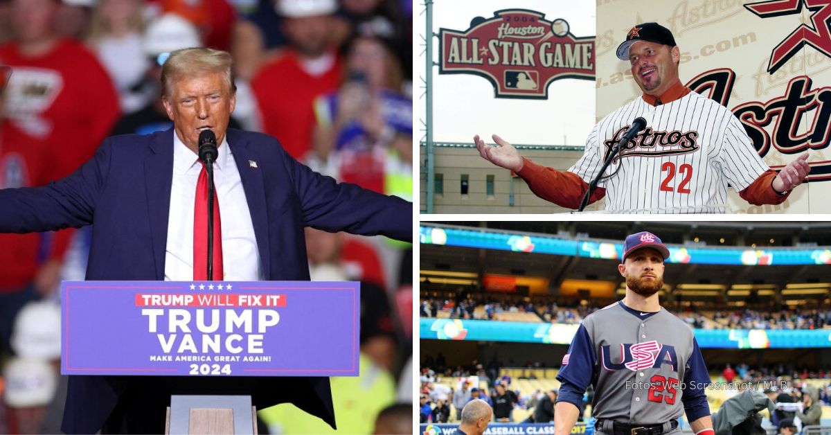 Donald Trump, Roger Clemens y Jonathan Lucroy.