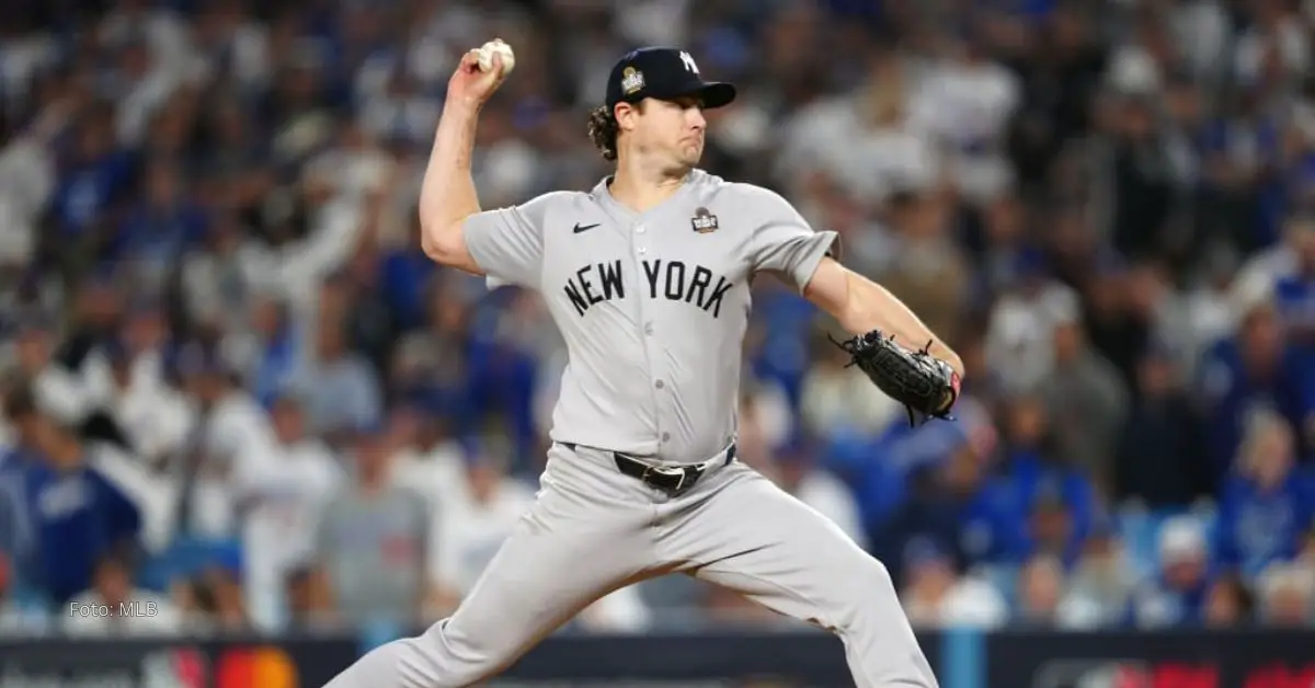 Gerrit Cole con el uniforme de New York Yankees