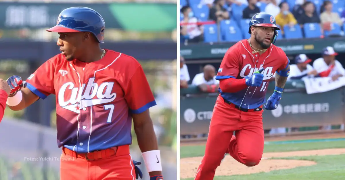 Yoelkis Guibert y Yoan Moncada con el equipo Cuba