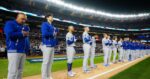 Los Angeles Dodgers en la presentacion en el juego 3 de la Serie Mundial