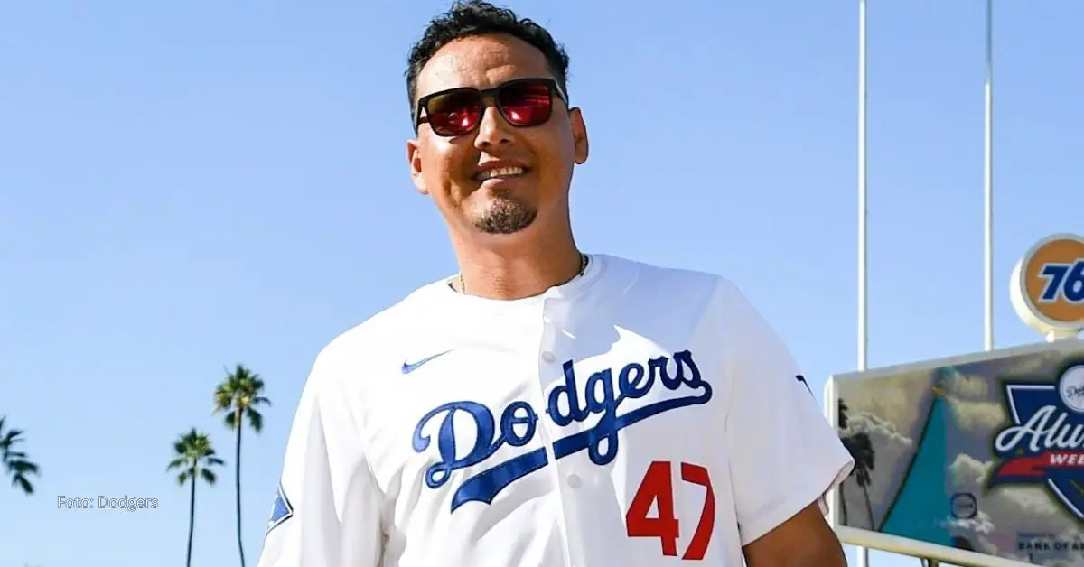 Luis Cruz con el uniforme de Dodgers