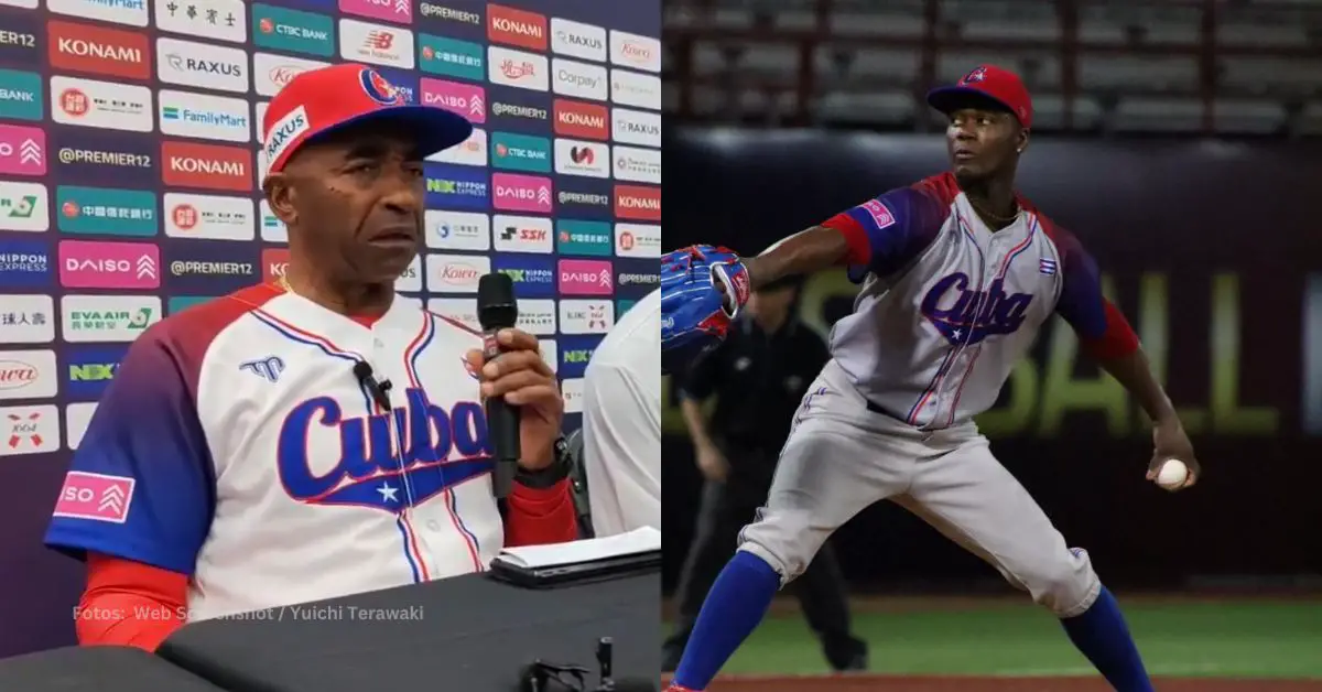 Armando Johnson dando declaraciones luego de la derrota del equipo Cuba