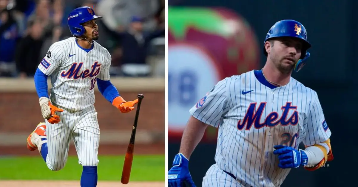 Francisco Lindor y Pete Alonso con New York Mets