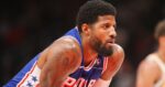 Paul George en un juego con Philadelphia 76ers