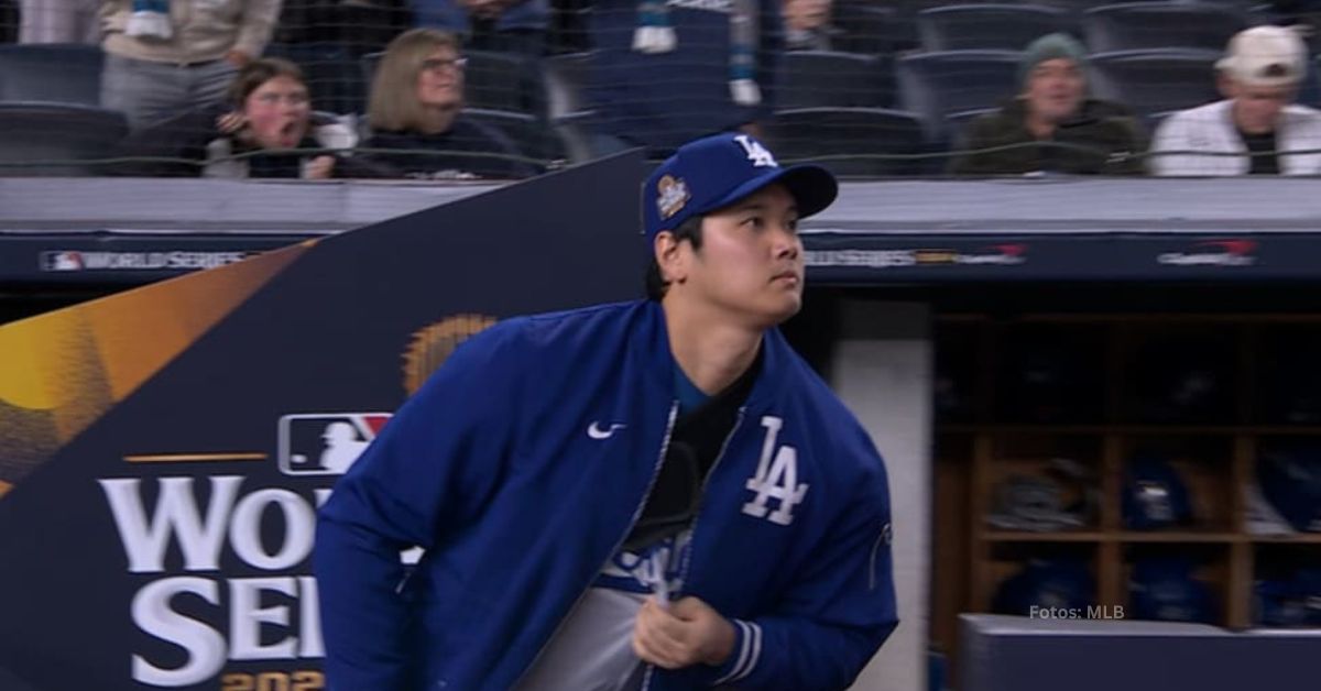 Shohei Ohtani en la presentación de los equipos en la Serie Mundial de 2024