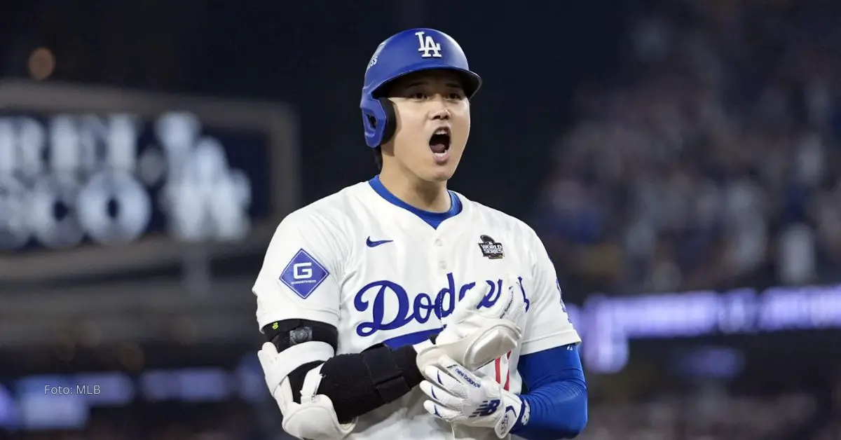 Shohei Ohtani abriendo la boca