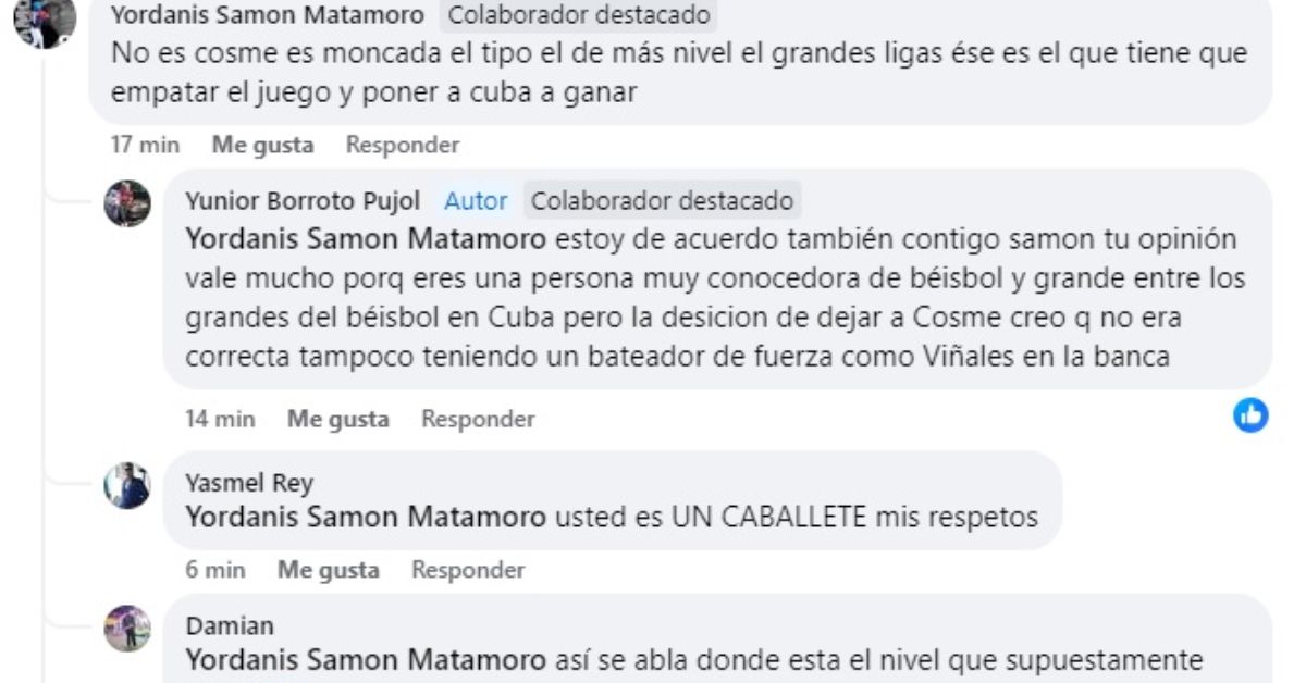 Yordanis Samon comentario