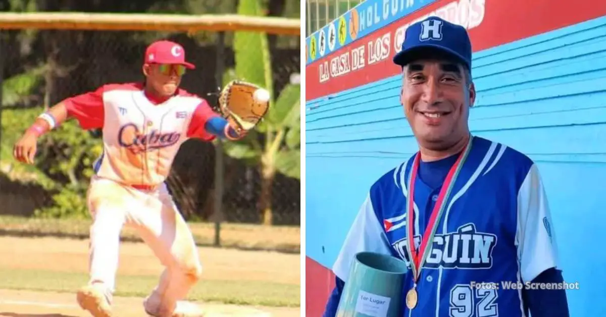 Pelotero cubano sub 15 junto al manager del equipo cuba