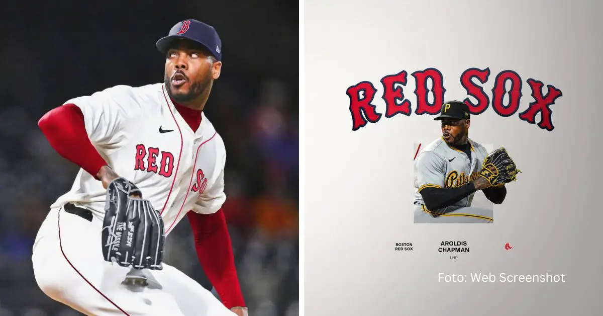 Aroldis Chapman con uniforme de Boston rEd Sox