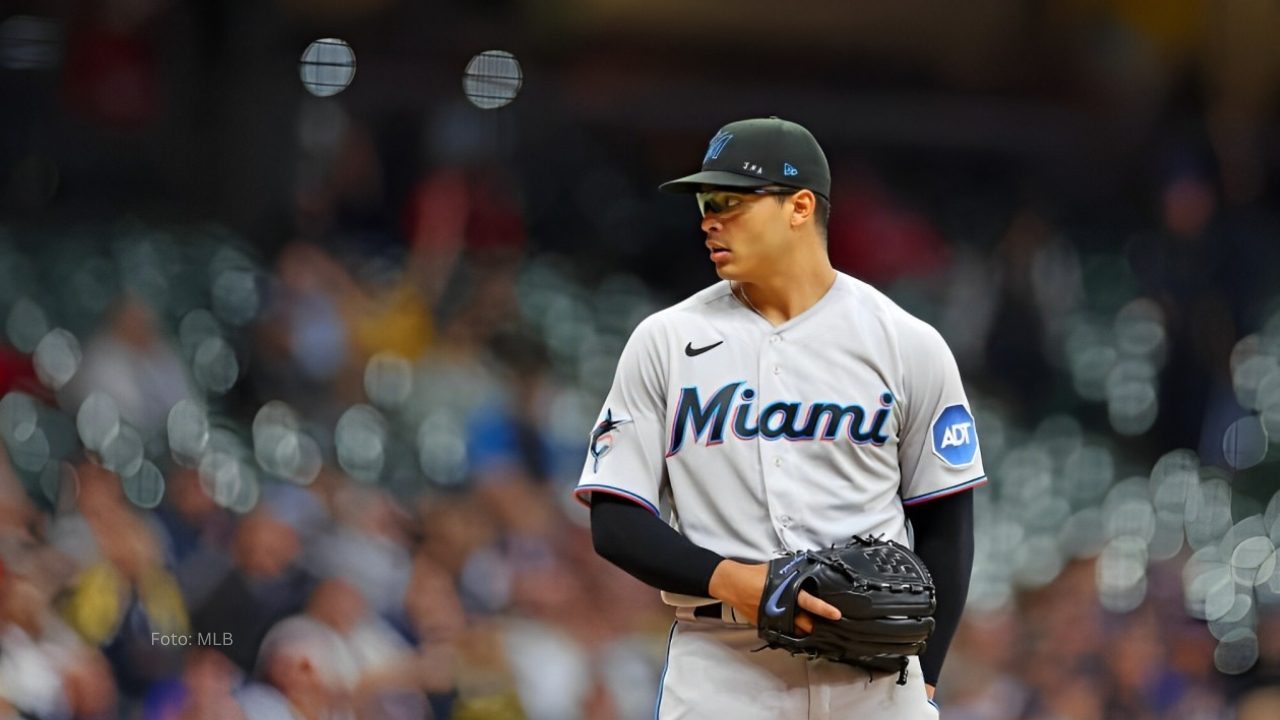 Jesús Luzardo en la lomita con Miami Marlins. Philadelphia Phillies