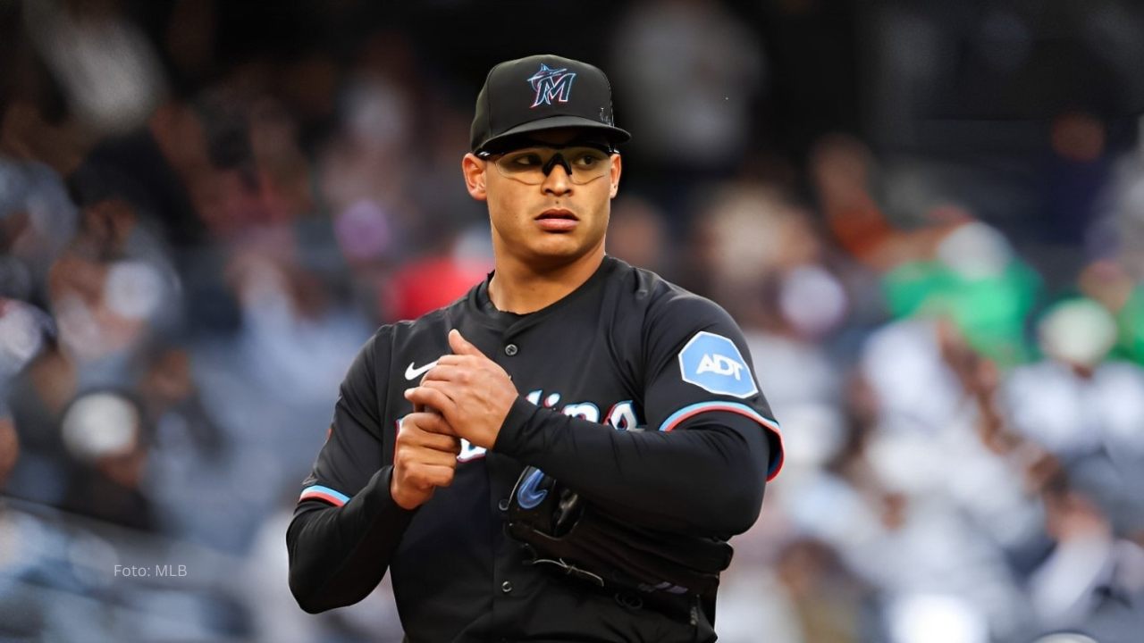 Jesús Luzardo con el conjunto de Miami Marlins