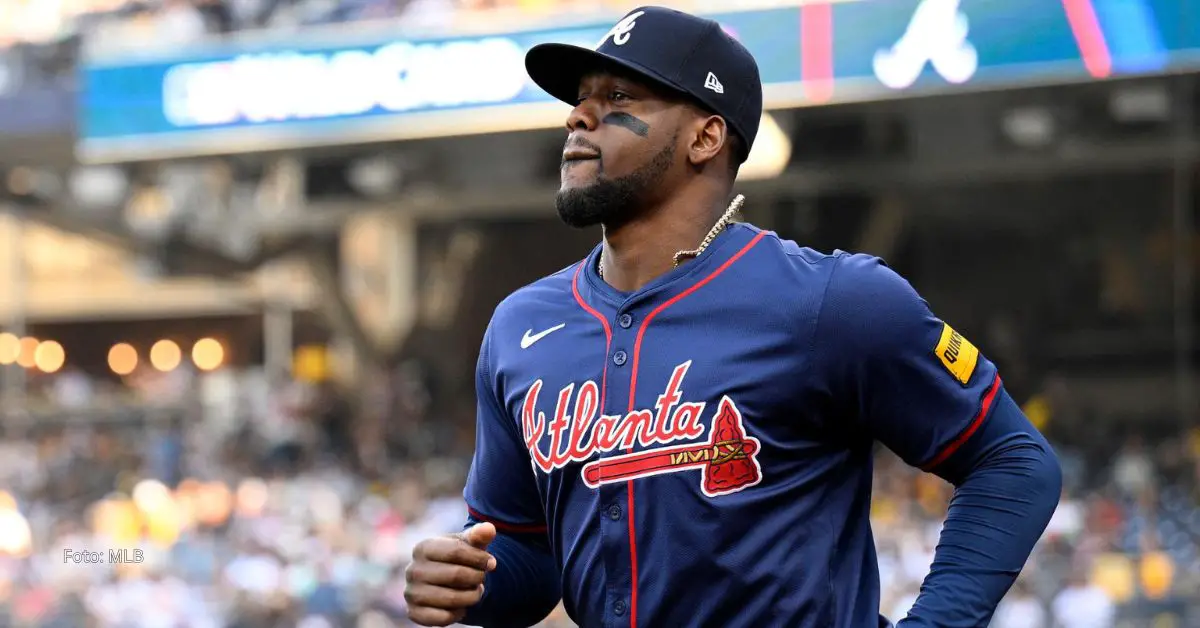 Jorge Soler con el uniforme de Atlanta Braves