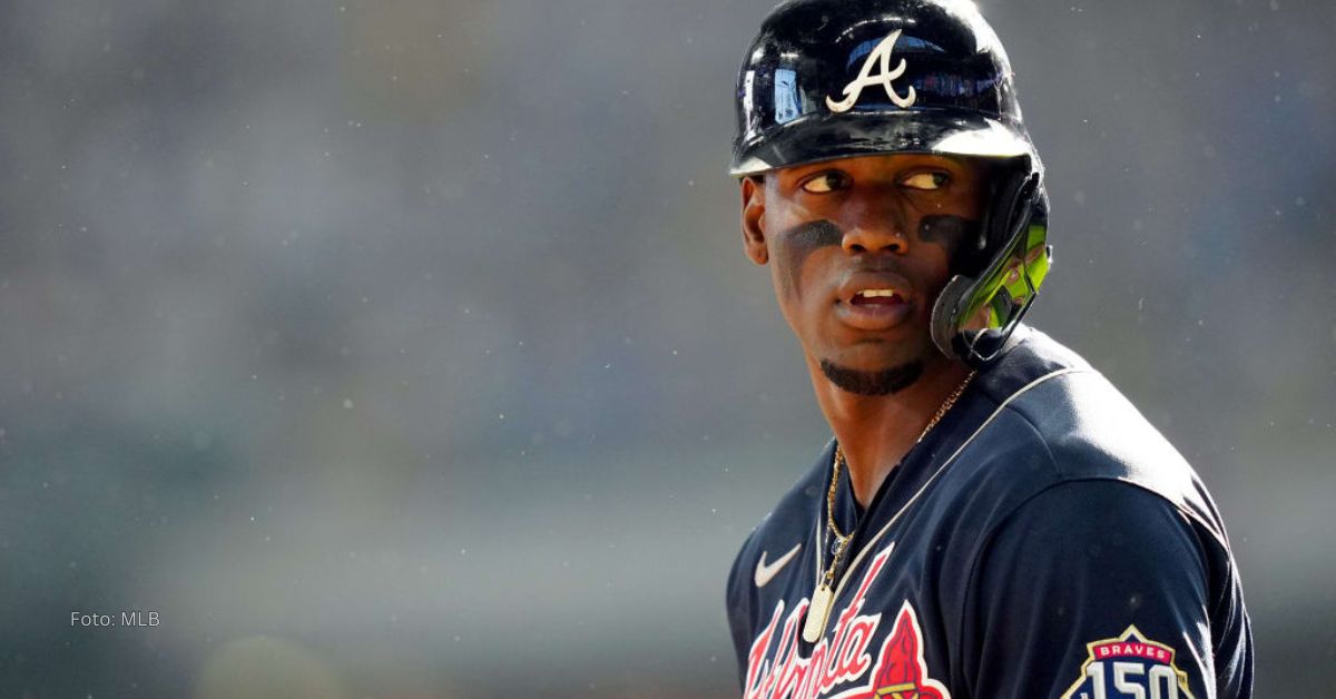 Jorge Soler con el uniforme de Atlanta Braves