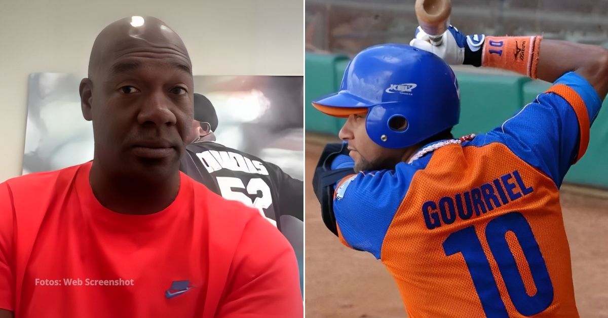 José Ariel Contreras en una entrevista y Yuli Gurriel tomando turno en la Serie Nacional