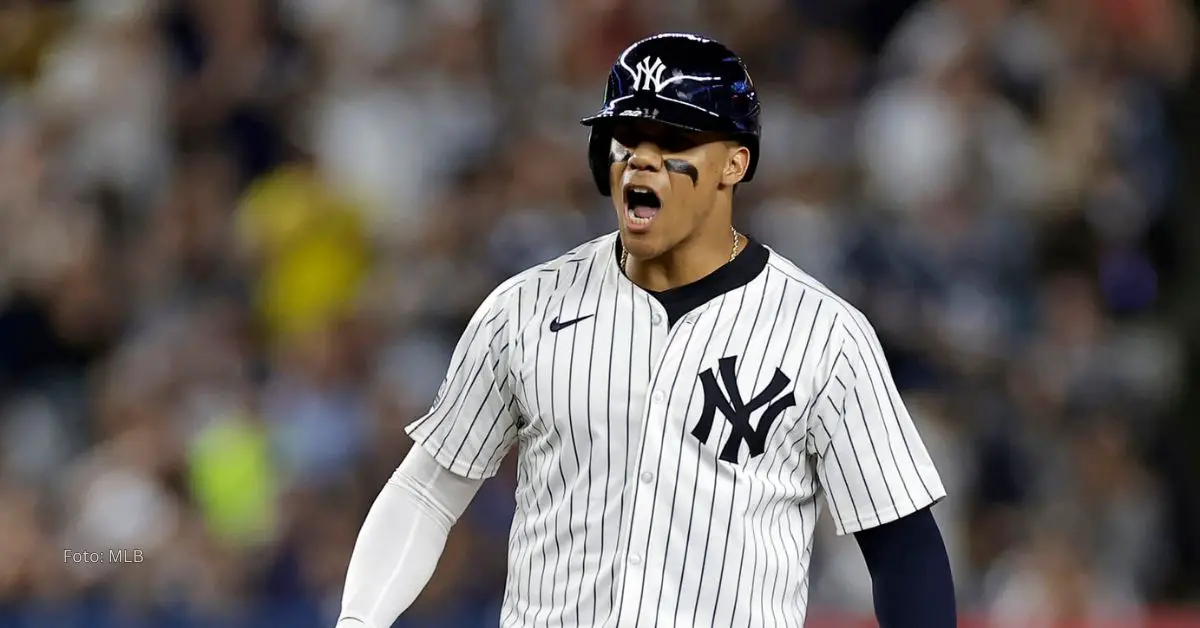 Juan Soto celebrando con Yankees