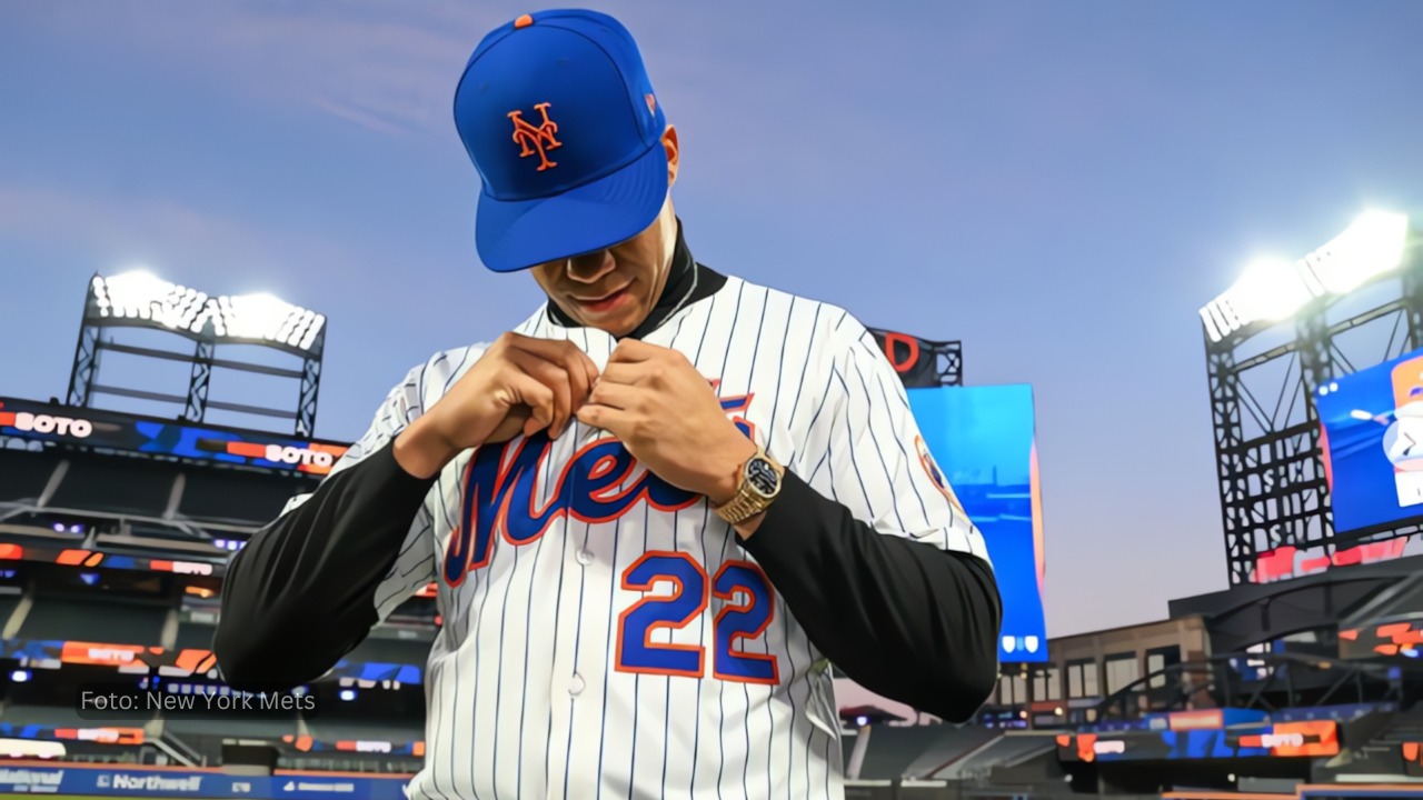 Juan Soto con el uniforme de New York Mets